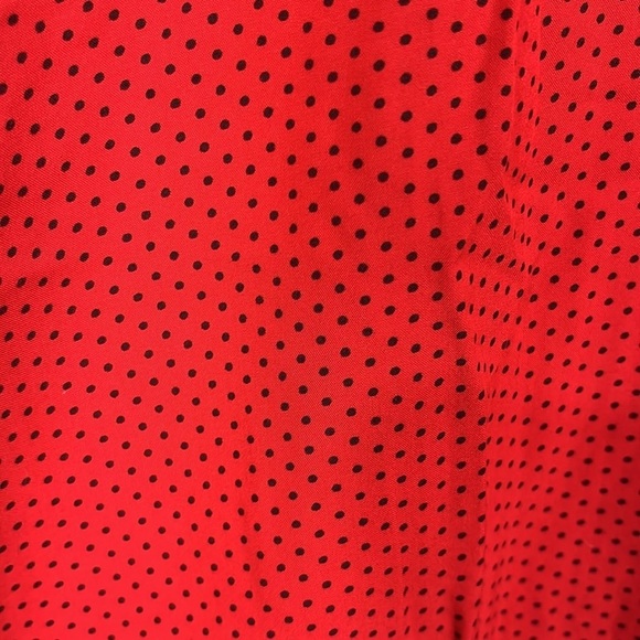 J. Jill Womens Tank L Red Black Polka Dots Sleeveless Pullover Curved Hem Rayon - Picture 4 of 10